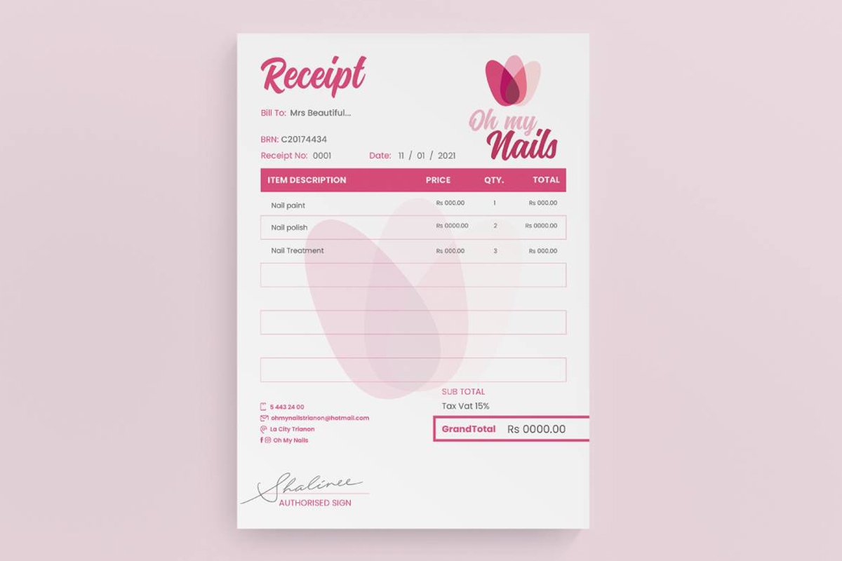 ohmynails receipt - advertus